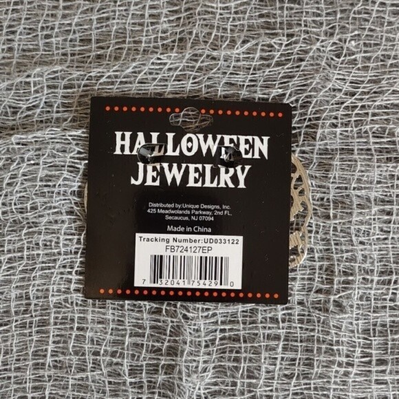 Halloween Women's Skull Hoop Earrings - Picture 4 of 4